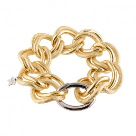 Bracciale donna Diva con doppie maglie mix Bracciale catena chanel con maglie mix. Lega leggera placcata in oro 24KT