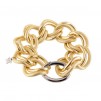 Bracciale donna Diva con doppie maglie mix Bracciale catena chanel con maglie mix. Lega leggera placcata in oro 24KT