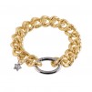 Bracciale donna catena con maglie groumette texturizzate e chiusura a moschettone