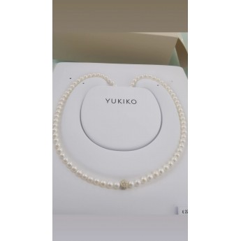 Collana Donna Perle coltivate col. bianco da mm. 4.5-5  Yukiko PCL4900Y oro 750%