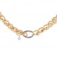 Bracciale donna catena con maglie groumette texturizzate e chiusura a moschettone