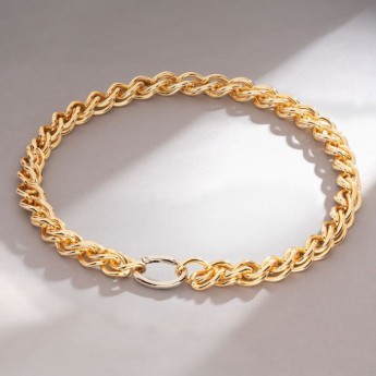 Bracciale donna catena con maglie groumette texturizzate e chiusura a moschettone