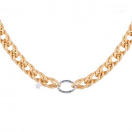 Bracciale donna Diva con doppie maglie mix Bracciale catena chanel con maglie mix. Lega leggera placcata in oro 24KT