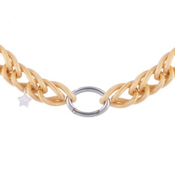 Bracciale donna Diva con doppie maglie mix Bracciale catena chanel con maglie mix. Lega leggera placcata in oro 24KT