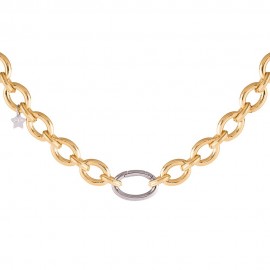 Collana Donna Rebecca Gioielli collezione Diva con maglie doppia texture Ref- BDVKOO29
