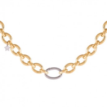 Collana Donna Rebecca Gioielli collezione Diva con maglie doppia texture Ref- BDVKOO29
