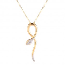 Collana Jolie in argento con serpente in polvere di diamanti