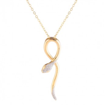 Collana Jolie in argento con serpente in polvere di diamanti