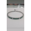 Bracciale Uomo Tennis in acciaio con zirconi Verdi/bianchi AS-JBRU33