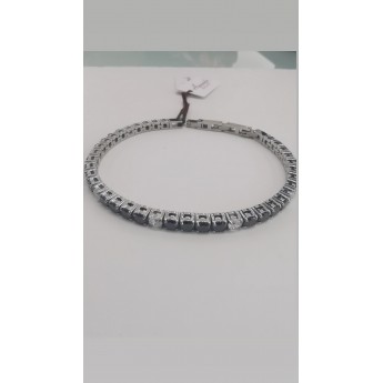 Bracciale Uomo Tennis in acciaio con zirconi Neri/bianchi AS-JBRU3347B