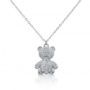 Collana Donna Teddy in argento 925, tenera, luminosa ed elegante.