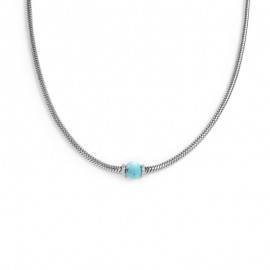 Collana catena snake con sfera centrale bianca perla Ref-13CO0153-V