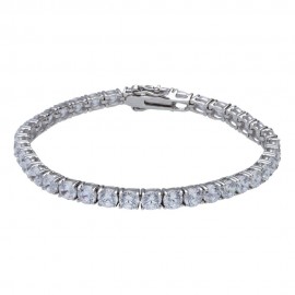 Bracciale Tennis Donna In Argento 925% Rodiato Con Zirconi - 1