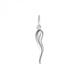 Collana Con Ciondolo Portafortuna Cornetto In Argento 925% Smaltato - 1