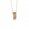 Collana Pave Sogni Gioielli In Argento 925% Con Bagno Oro Giallo E Zirconi Multicolor Ref: Cl028Gm - 1