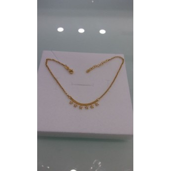 Cavigliera In Argento 925% Dorato Con Charms Stelline Impreziositi Con Zirconi - 1