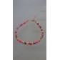 Cavigliera Colorata In Gomma Silicone Con Filo E Chiusure In Argento 925% Rose - 1