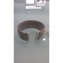 Bracciale Donna Rigido Modello Schiava In Metallo Colore Oro Bianco Ref-Gbr2107- - 1