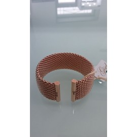 Bracciale Donna Rigido Modello Schiava In Metallo Colore Oro Rosa Ref-Gbr2109- - 1