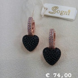 Orecchini Cuore Sogni In Argento 925% Rose Ref- Or041Rn