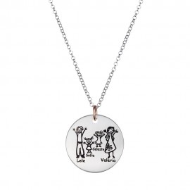 Collana Happy Family Con Ciondolo Personalizzabile Con I Tuoi Affetti Ref: Hf02 - 1