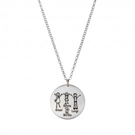 Collana Happy Family Con Ciondolo Personalizzabile Con I Tuoi Affetti Ref: Hf01