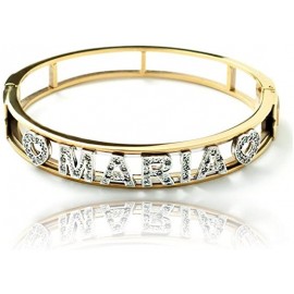 Bracciale Donna Rigido Con Nome Personalizzabile In Argento 925% "Realizziamo Tutti I Nomi" - 1