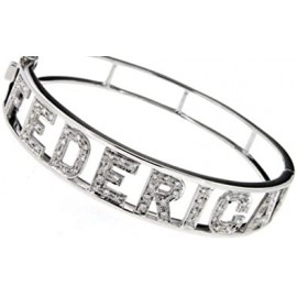 Bracciale Donna Rigido Con Nome Personalizzabile In Argento 925% "Realizziamo Tutti I Nomi" - 1