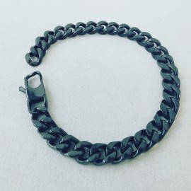 Bracciale Uomo In Acciaio Brunito 316L Ananda Steel Maglia Grumetta Ref - Asi-Ibr5083