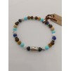 Bracciale Elastico Uomo/Donna Con Beads In Argento 925% E Pietre Dure A-Br001 - 1