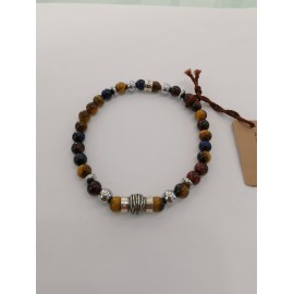 Bracciale Elastico Uomo/Donna Con Beads In Argento 925% E Pietre Dure A-Br003