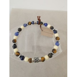 Bracciale Elastico Uomo/Donna Con Beads In Argento 925% E Pietre Dure