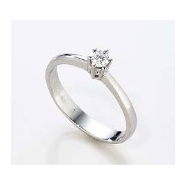 Anello Solitario Fogi By Gianni Carita In Oro Bianco E Diamante Taglio Brillante Ct. 0.19 Col. G-Vs Ref- An10368/19Gs - 1