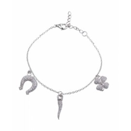 Bracciale Donna Fogi Silver925 con charms pendenti portafortuna