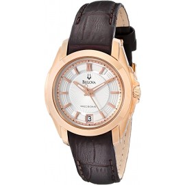 Orologio Bulova da donna in pelle marrone 97M104 Precisionist Longwood